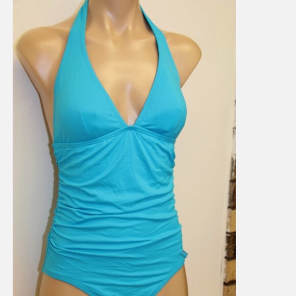 New DKNY Donna Karan Swimsuit 1 one piece size 8 Capri Halter - Picture 3 of 4